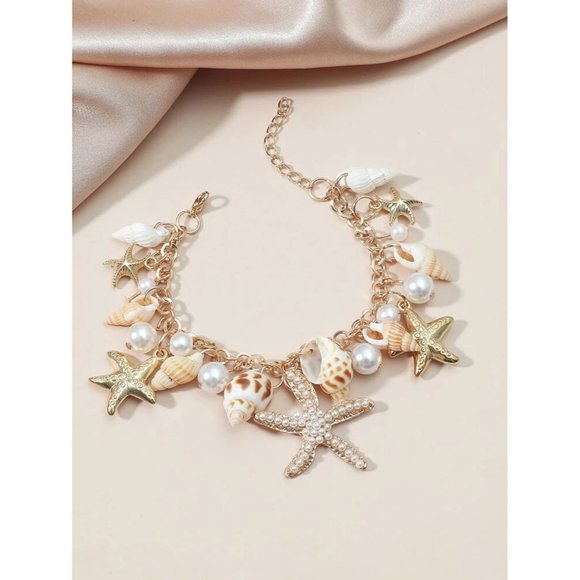 Shell & Starfish Charm Bracelet - Picture 2 of 3